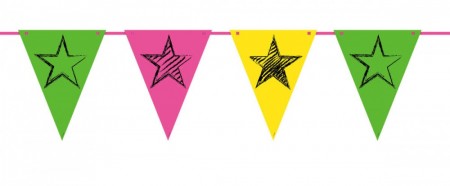 Neon Party Flag Banner 6m