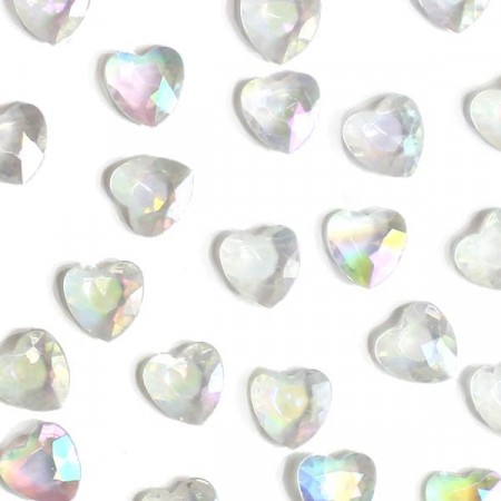 Hjerter Diamant Iridescent ca 80 stk