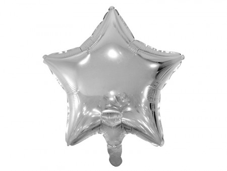 Folieballong Stjerne 48cm Sølv