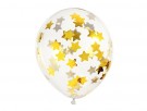 Ballonger med stjerneconfetti 30cm 6stk Gull thumbnail