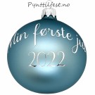 Julekule Min første jul med personlig navn og årstall Bluewintersky Med gaveeske thumbnail