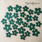 Confetti Bordpynt Glitterblomster Mørkgrønn 24stk thumbnail