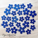 Confetti Bordpynt Glitterblomster Blå 24stk thumbnail