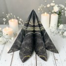 Servietter Lunsj Marble Svart 20stk  thumbnail