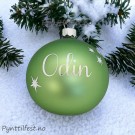 Julekule med personlig navn Misteltoe/sølvskrift 8cm thumbnail