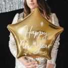 Folieballong Stjerne Happy New Year 47x50 cm Gull thumbnail