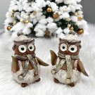 Ugle vinkende brun/gull 12cm thumbnail