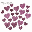 Confetti Bordpynt Glitterhjerter DarkPink 24stk thumbnail