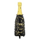 Folieballong Flaske Happy New Year Svart 39,5x98cm thumbnail