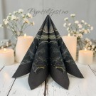 Servietter Lunsj Marble Svart 20stk  thumbnail