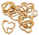 Dekor dobbelt Trehjerte gull 3,7cm 12stk  thumbnail