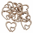 Dekor dobbelt Trehjerte sølv 3,7cm 12stk  thumbnail