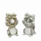 Julemus stående beige/gull h:7cm thumbnail