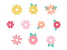 Bordkort til stettglass Blomster 5,5-9,5x6-10cm 10stk med forskjellig design thumbnail