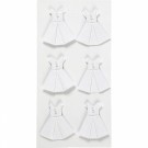 Stickers kjole 3,5x3,1cm hvit 6stk thumbnail