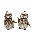 Ugle vinkende brun/gull 12cm thumbnail