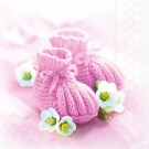 Servietter Lunsj Knitted shoes Rosa 20stk  thumbnail
