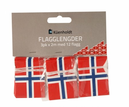Norske flagg til juletre 3pk x 2meter