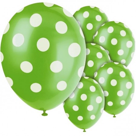 Ballonger Dots 6stk Grønn