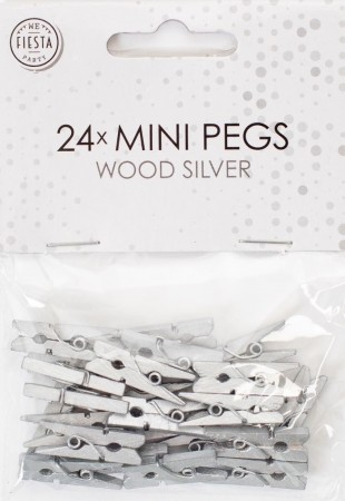 Mini Klyper 2,5cm 24 stk Sølv