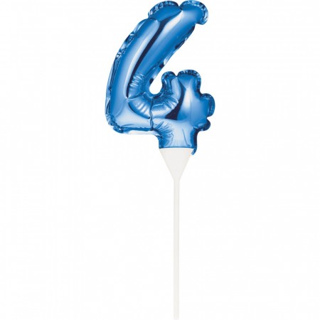 Selvoppblåsende Miniballong Kaketopper 4 Blå