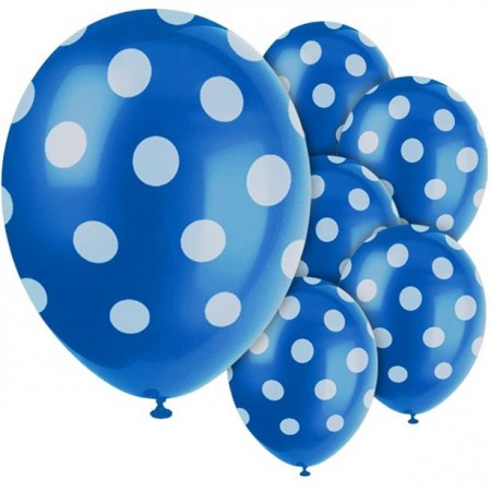 Ballonger Dots 6stk Blå