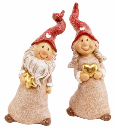 Nissepar med hjerte og stjerne 8,5cm