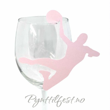 Bordkort Håndballspiller Jente 8x9cm 10stk Lysrosa