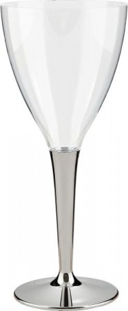 Plastglass vin 13cl sølvstett 10 stk