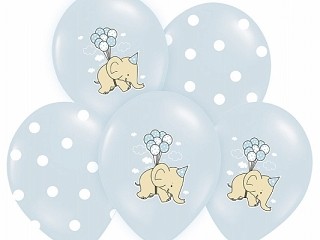 Ballong Elefant Blå 6stk