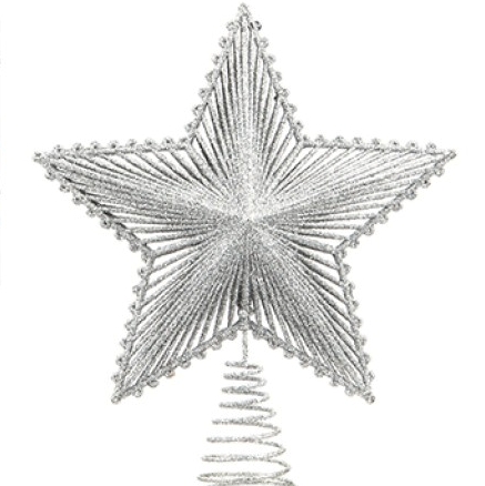 Stjerne til juletre 20cm Sølv