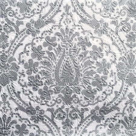 Servietter Elegance Jaipur white/silver Middag 15stk