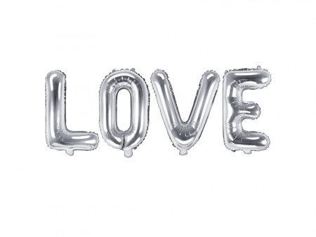 Folieballonger Love 140x35cm Sølv PL