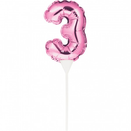 Selvoppblåsende Miniballong Kaketopper 3 Rosa