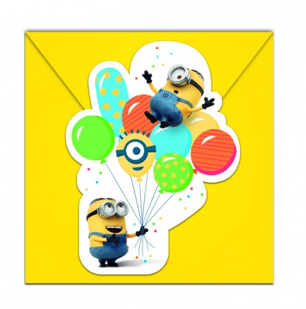 Minions BallongParty Invitasjoner 6 stk