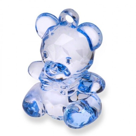 Teddybjørn acryl babyblå 4,5cm 6stk