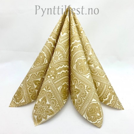 Servietter Textile Touch Classique Cream Gold 12Stk