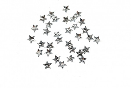 Stjerne 1,5cm sølv til bordstrø plast 48stk