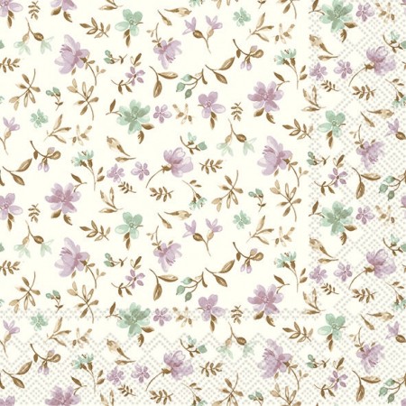 Servietter Lunsj Fleurs Lilac 20stk