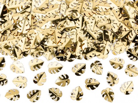 Metallic confetti Løvblader gull 15gram