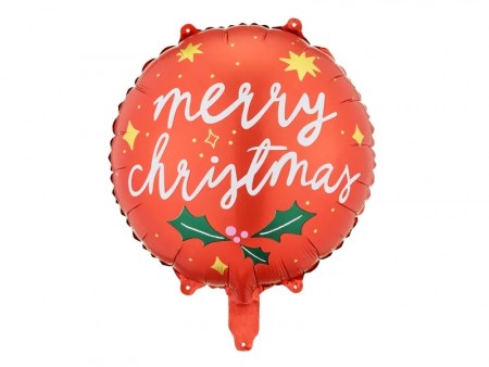 Folieballong Merry Christmas 45cm Rød