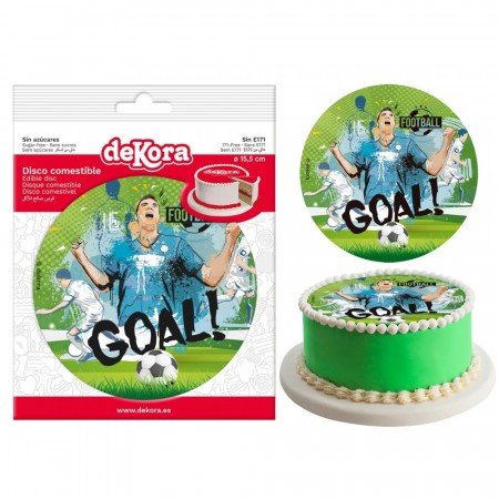 Fotball 1 Spiselig kakeskilt sukkerfri 15,5cm