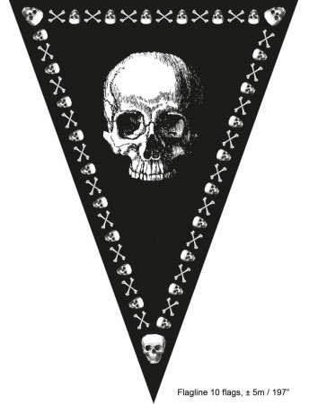 Pirat Skull Vimpelbanner 5m 10flagg