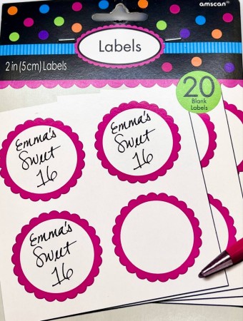 Candy Buffet Klistremerker Pink 20stk