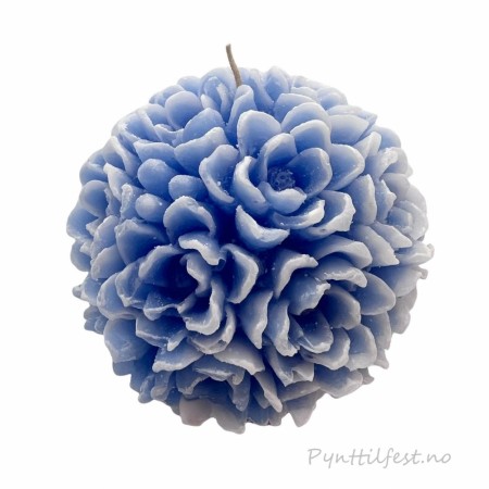 Dekorlys Blomsterkule 11cm Lysblå