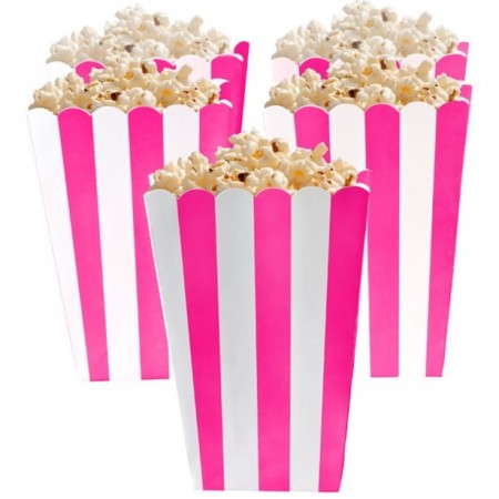 Popcornesker Striper 6x13x4cm 5stk Pink