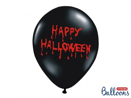 Ballonger Happy Halloween Black 6stk 30cm