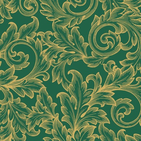 Servietter Baroque Lunsj 20stk Gull/grønn