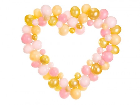Ballonggirlander Hjerte rosa og gull 160cm