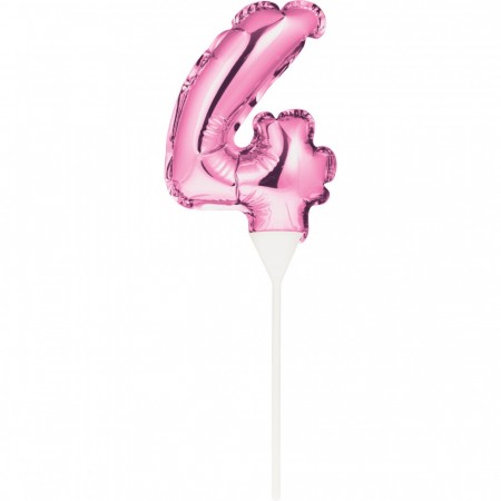 Selvoppblåsende Miniballong Kaketopper 4 Rosa